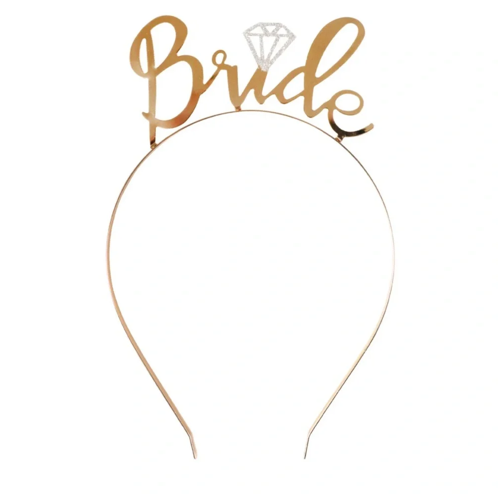 Details & Accessories Women’s “Bride” Metallic Gold Bridal Novelty Headband NWT